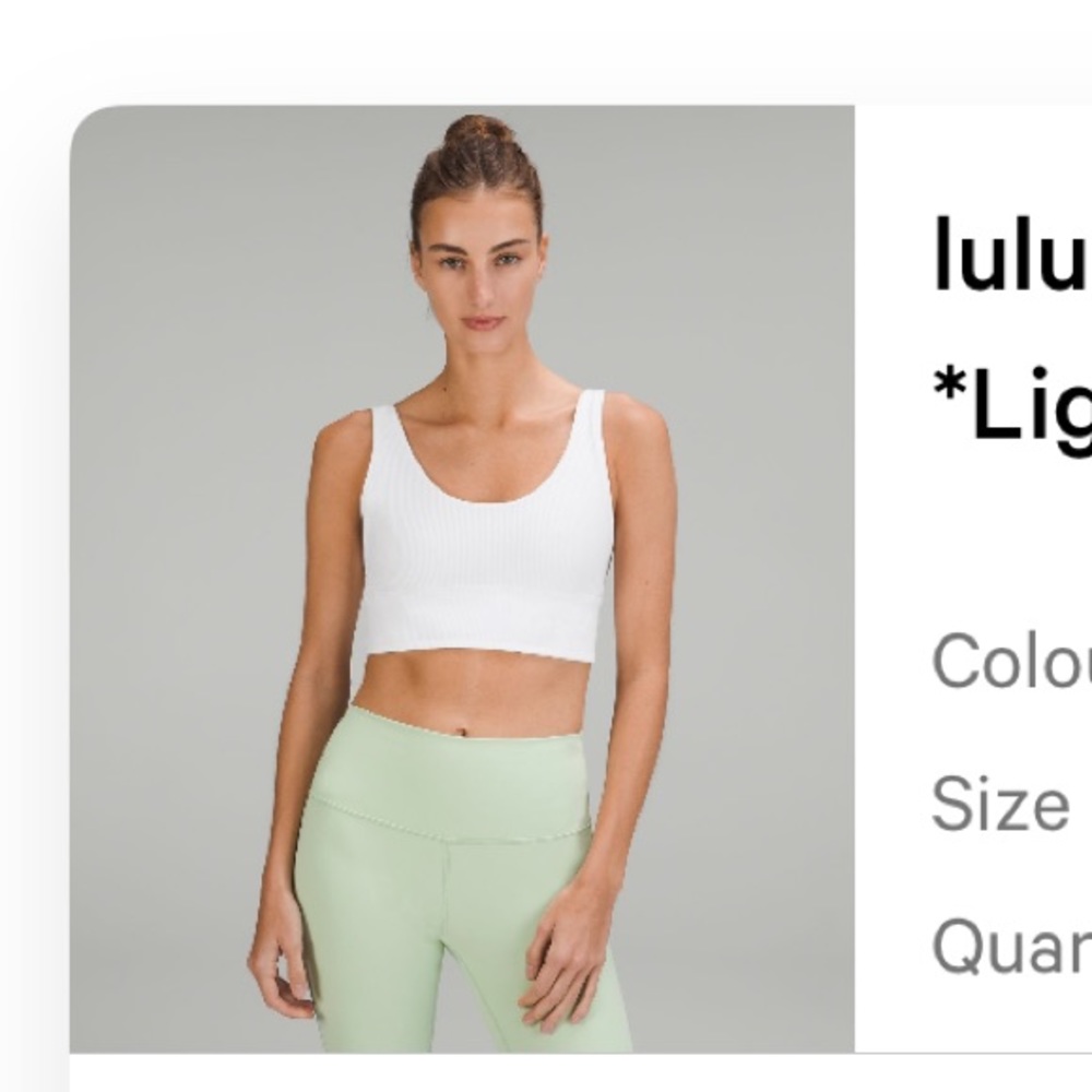 Lululemon White Ribbed Align Bra / Tank *DISCONTINUED*
